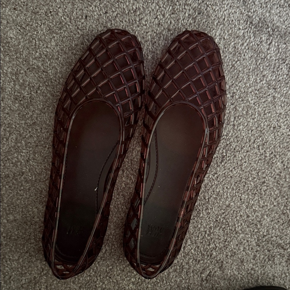 Women's Brown Woven Ballet Flats
